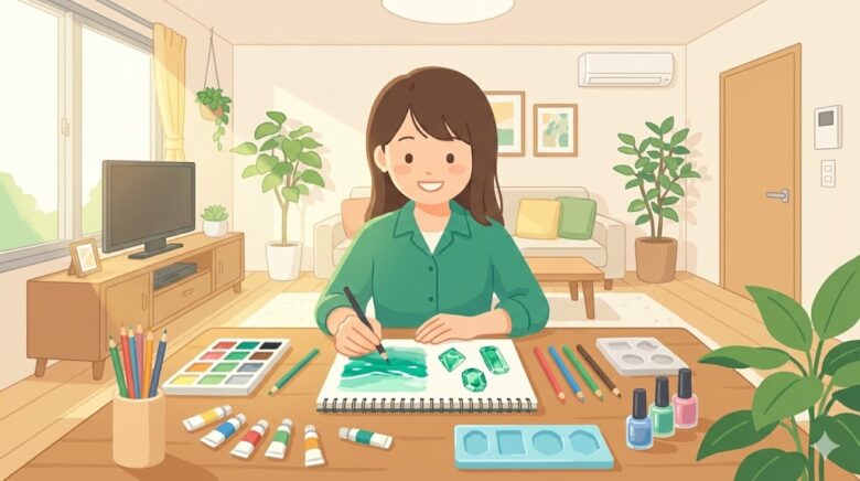 エメラルドグリーンの作り方