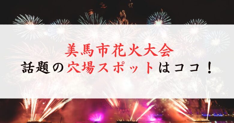 美馬市花火大会の穴場