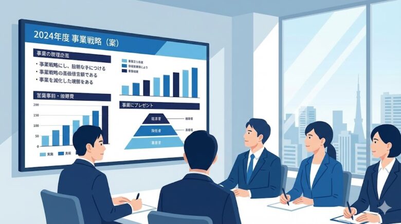 ビジネス資料の配色は青色が鍵