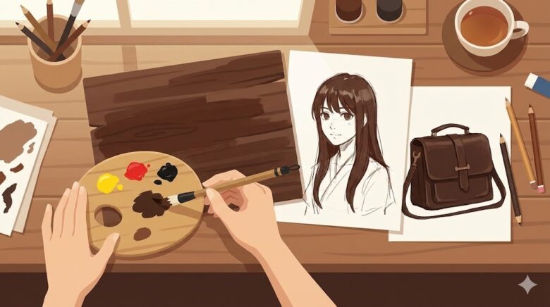 こげ茶色の作り方