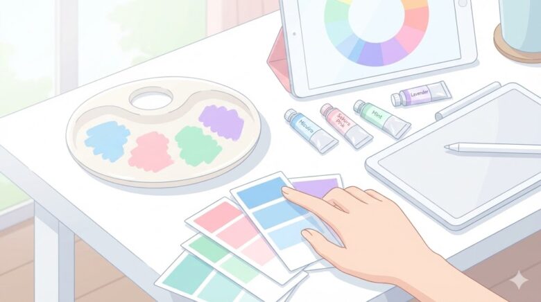 水色とやさしいパステルカラーの作り方