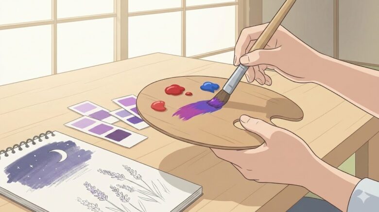 絵の具で紫色をきれいに作るコツ