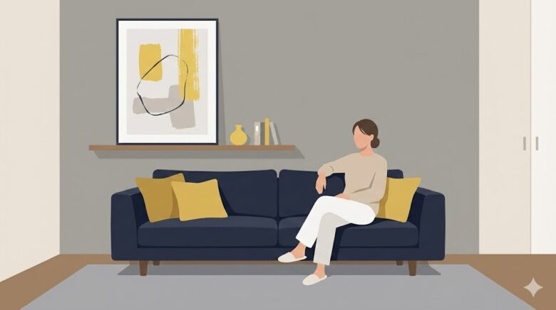 黄色が派手で子どもっぽいときの配色調整